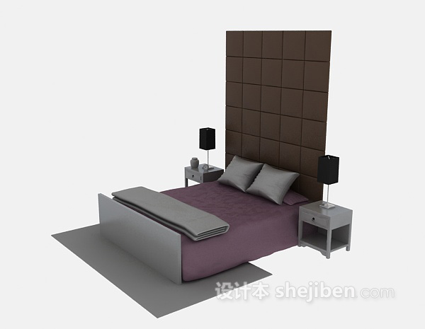 现代家具床3d模型免费下载