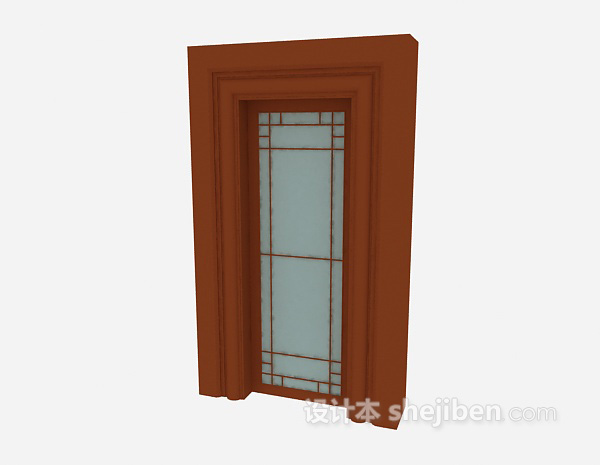 免费木质房门3d模型下载