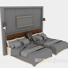 单人床具3d模型下载