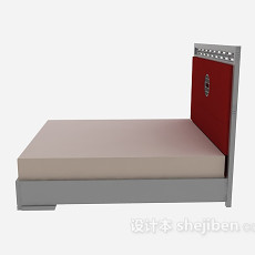 中式单人床3d模型下载