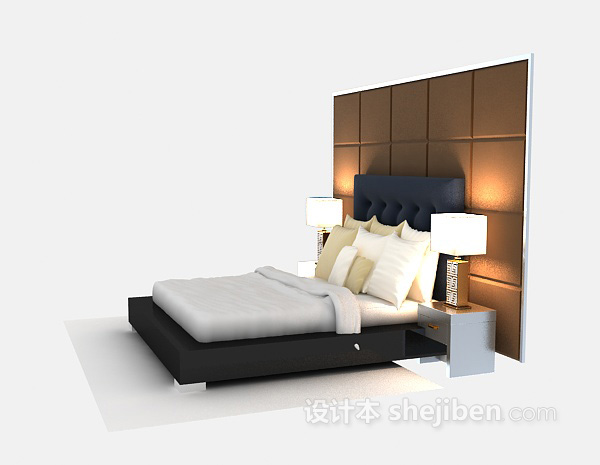 现代风格现代床具推荐3d模型下载