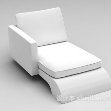 白色休闲躺椅3d模型下载