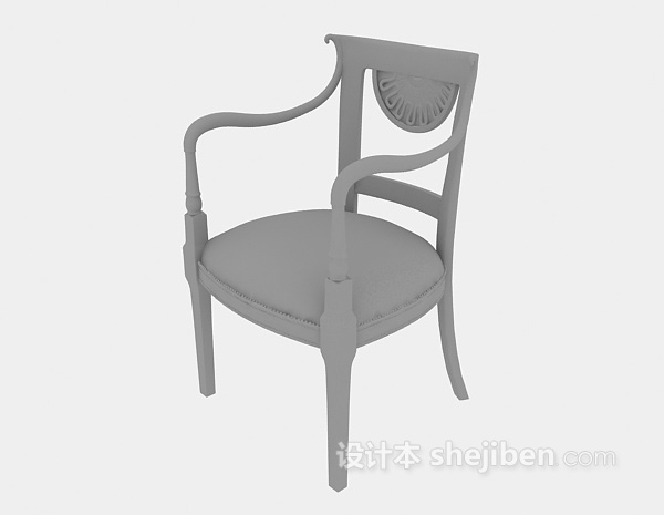 免费现代木椅3d模型下载