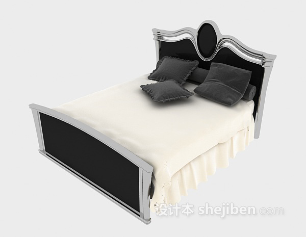 现代风格欧式双人床欣赏3d模型下载