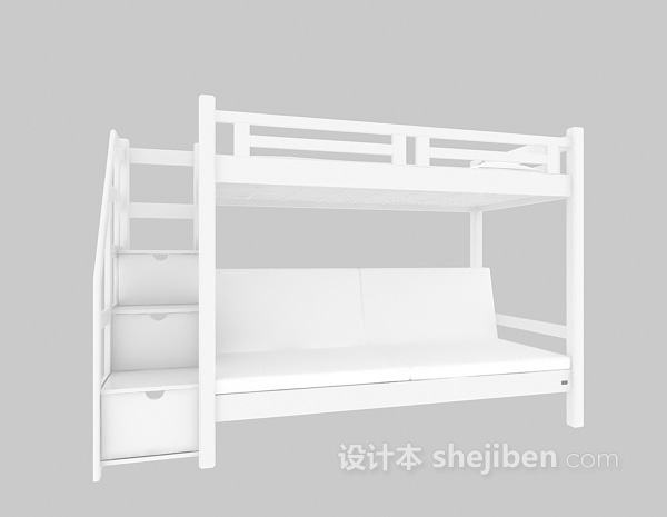 现代风格宿舍上下铺床3d模型下载
