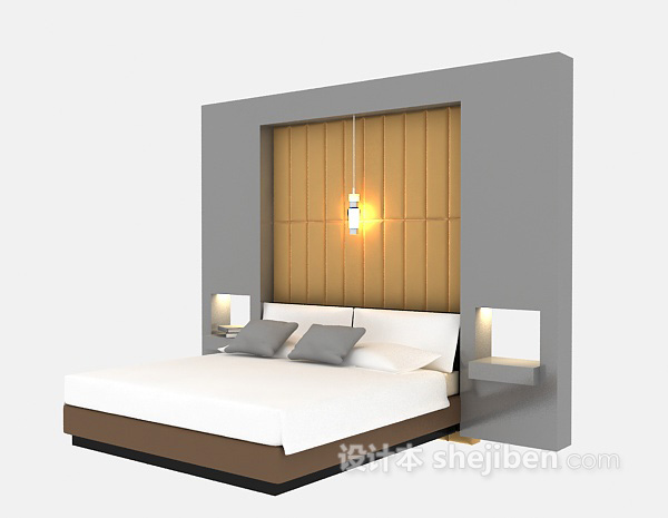 免费木床3d模型下载
