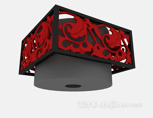 中式古典吊灯3d模型下载
