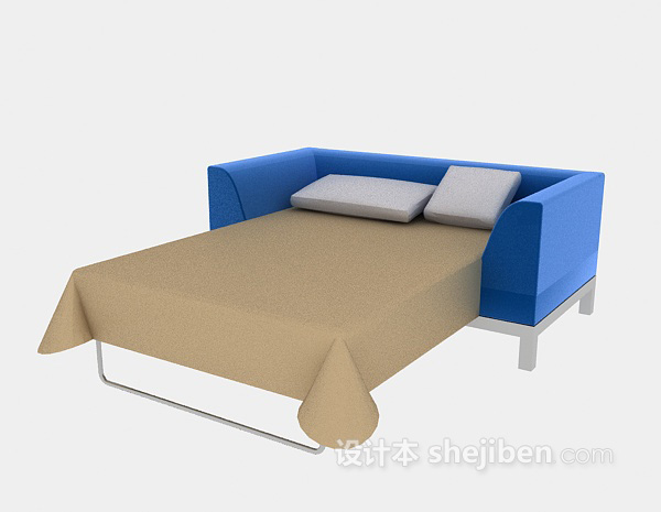 现代风格现代简易床3d模型下载