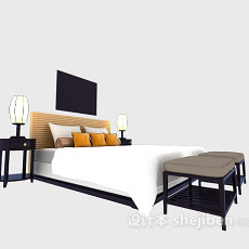 现代家具床3d模型下载