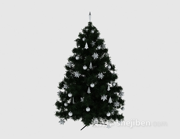 免费雪花圣诞树3d模型下载