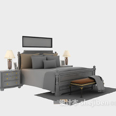 欧式床具3d模型下载