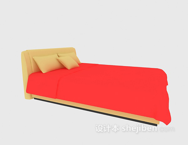 红色双人床