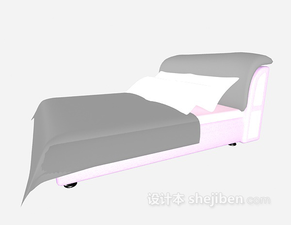 现代风格现代软床3d模型下载