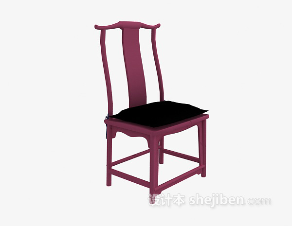 免费木质高背椅3d模型下载