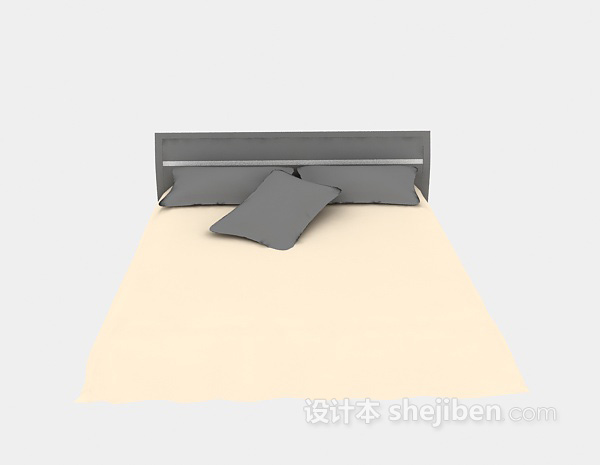 现代风格木床3d模型下载