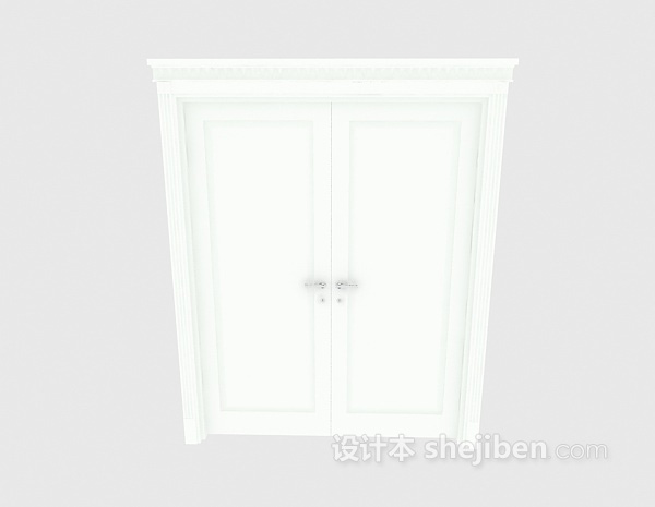 现代风格白色大门3d模型下载