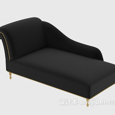 黑色躺椅沙发3d模型下载