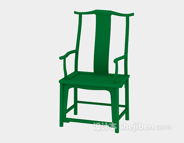 中式风格绿色古代椅子3d模型下载