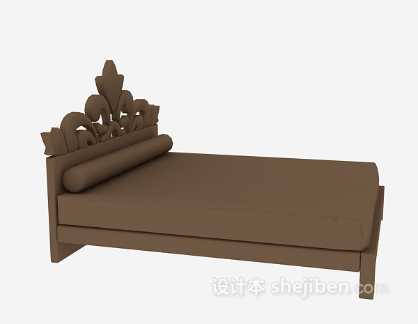 现代家具实木床3d模型