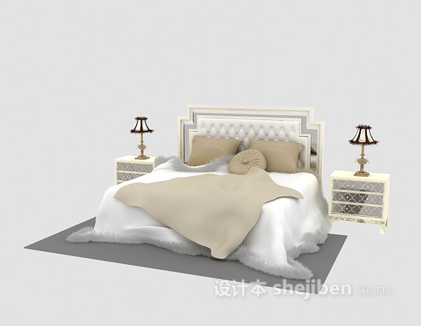 免费欧式软床3d模型下载