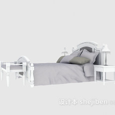 现代床具3d模型下载