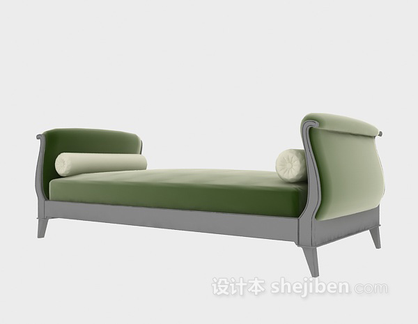 现代风格双人木质沙发3d模型下载