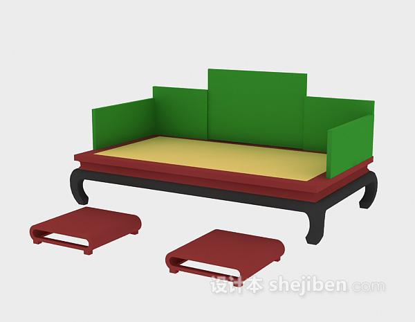 免费中式沙发3d模型下载