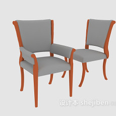 欧式简单家居椅3d模型下载
