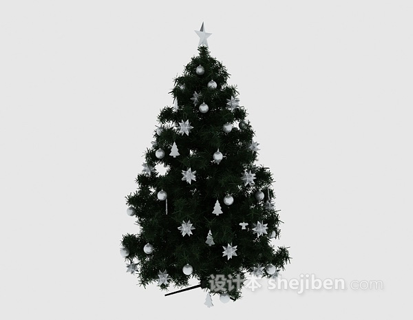 现代风格雪花圣诞树3d模型下载