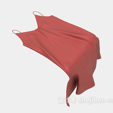 红色吊带裙3d模型下载