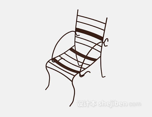 铁艺椅子3d模型下载