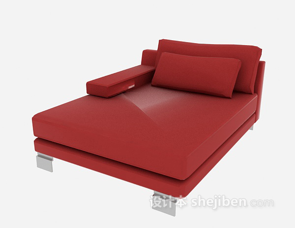 现代风格红色床垫3d模型下载
