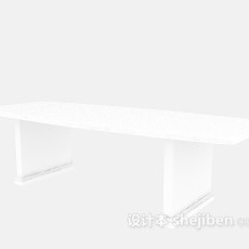 白色长凳3d模型下载