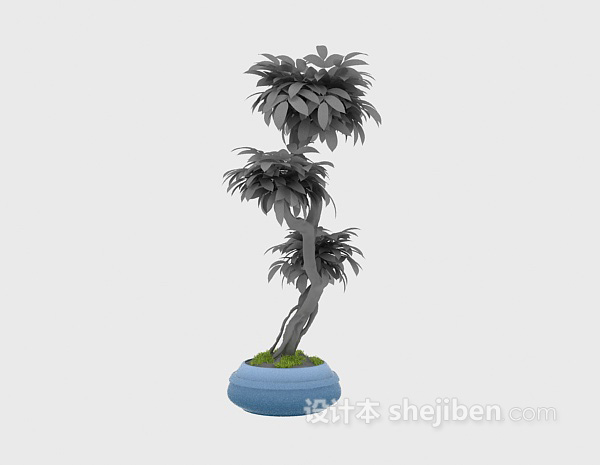 室内小盆栽3d模型下载