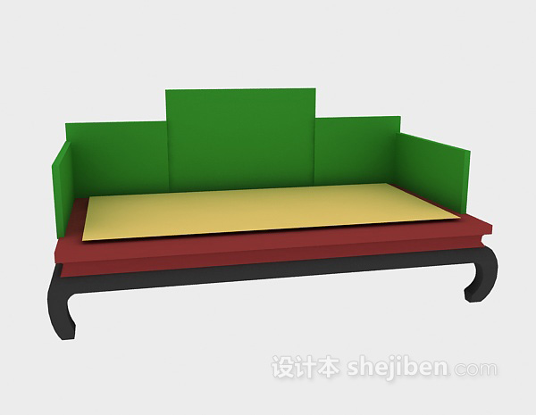 免费中式双人沙发3d模型下载