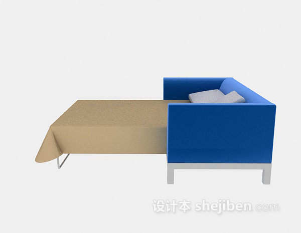 现代简易床3d模型下载