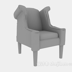欧式单人沙发3d模型下载