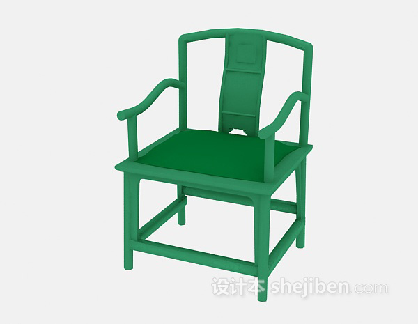 免费绿色圈椅3d模型下载