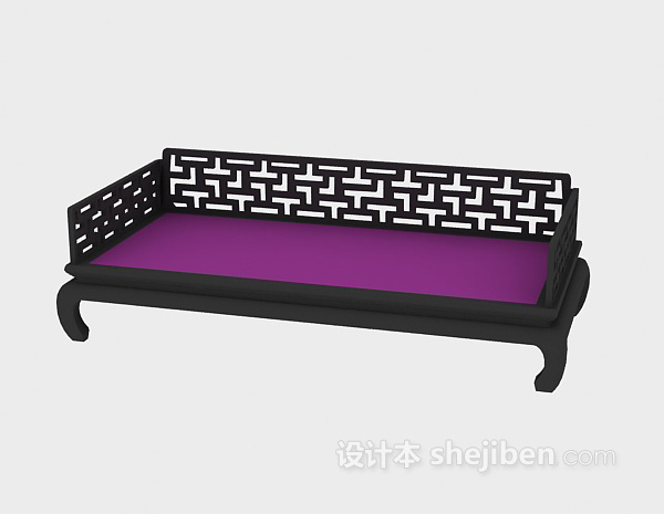 中式风格中式木沙发3d模型下载
