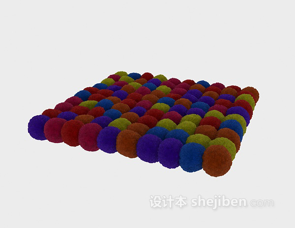 现代风格彩色球形地毯3d模型下载