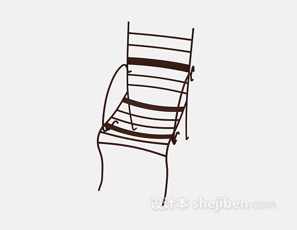 免费铁艺椅子3d模型下载