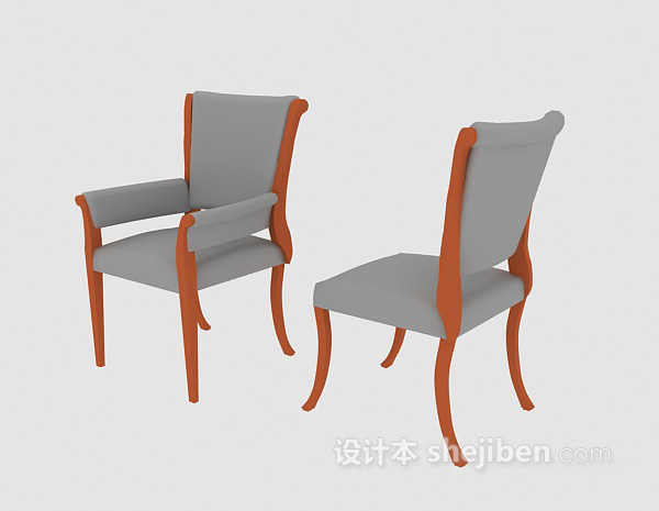 欧式风格欧式简单家居椅3d模型下载
