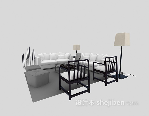 免费现代沙发3d模型下载