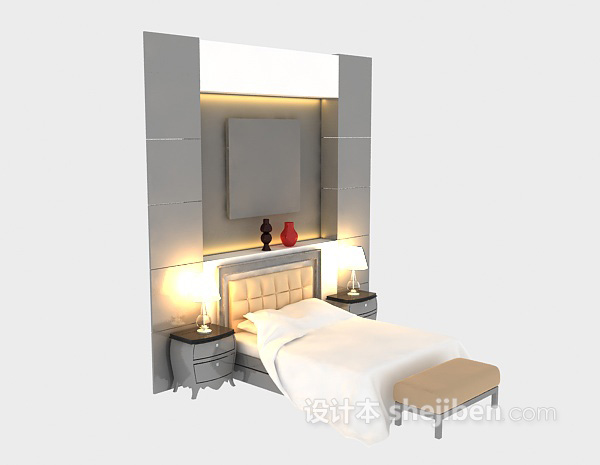 欧式风格床具3d模型下载