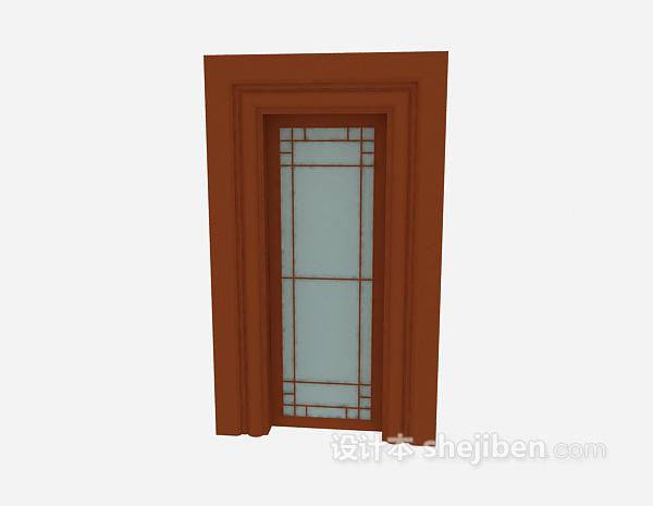 现代风格木质房门3d模型下载