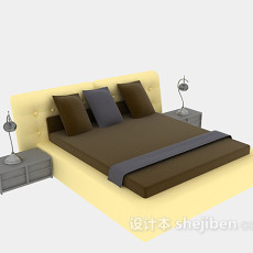 现代床免费3d模型下载