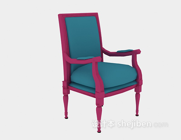 欧式木质椅3d模型下载