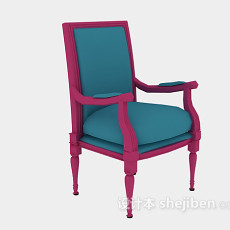 欧式木质椅3d模型下载