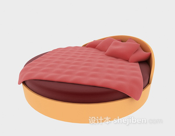 现代风格红色个性小床3d模型下载
