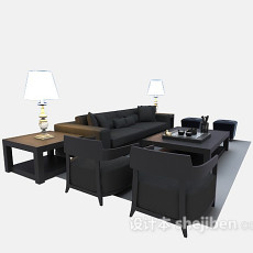 木质现代沙发3d模型下载